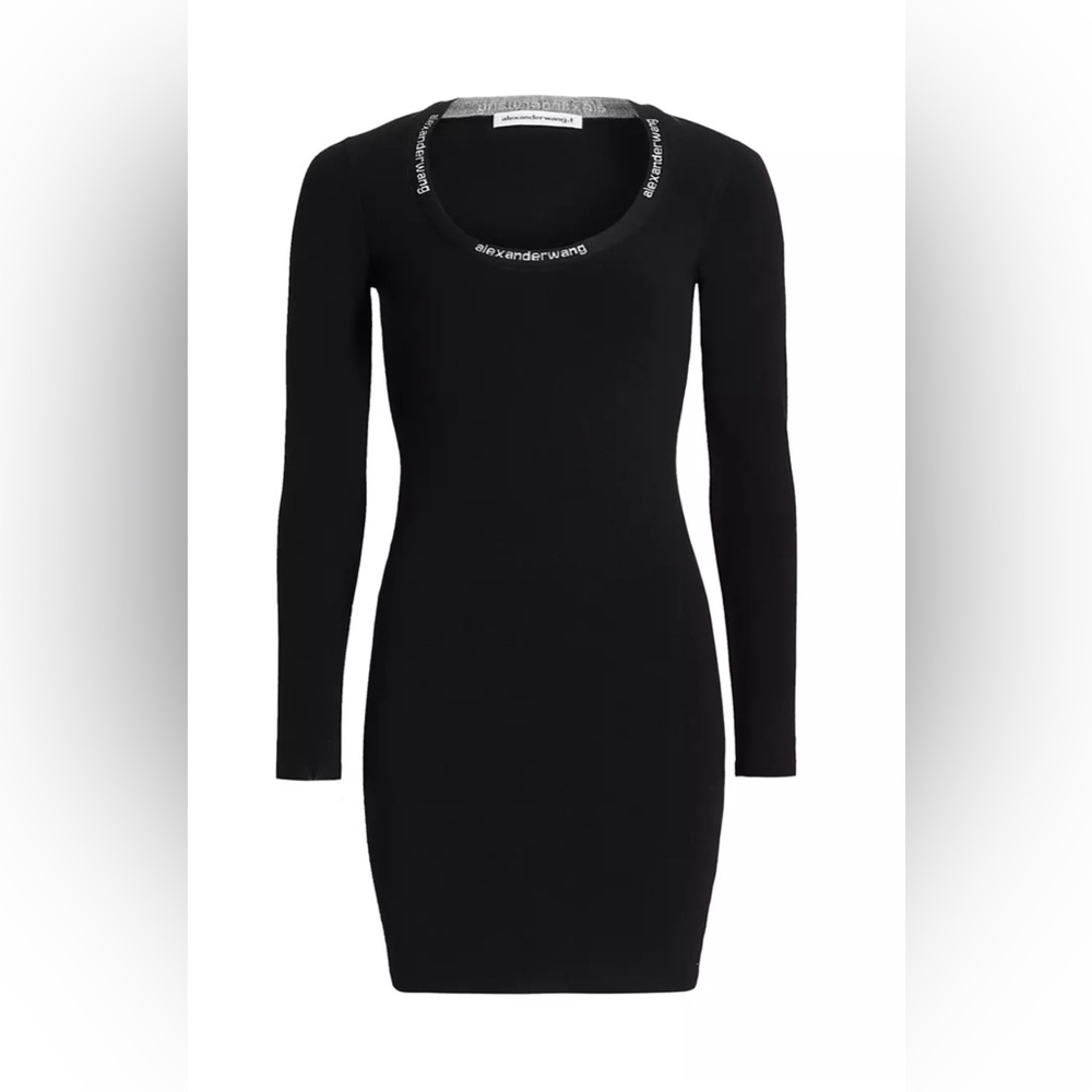 Alexander Wang Black Logo Bodycon mini dress